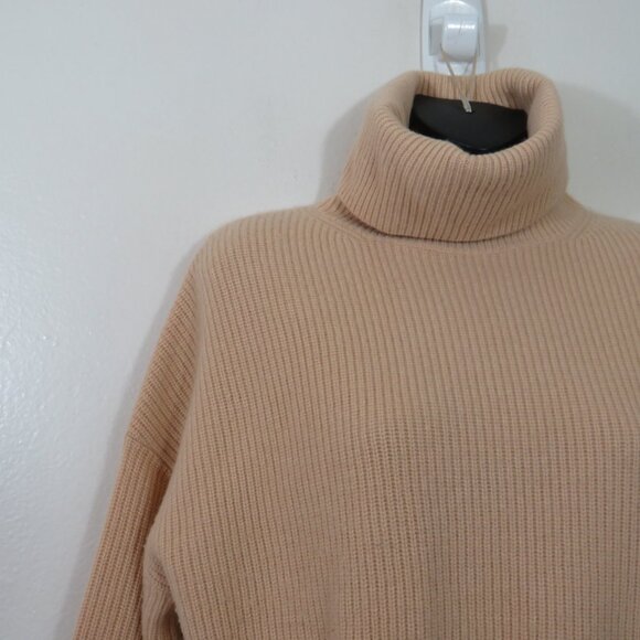 ALC Size XS Rory Turtleneck Ribbed Keyhole Back Wool Cashmere Sweater Asymmetric - Picture 7 of 8